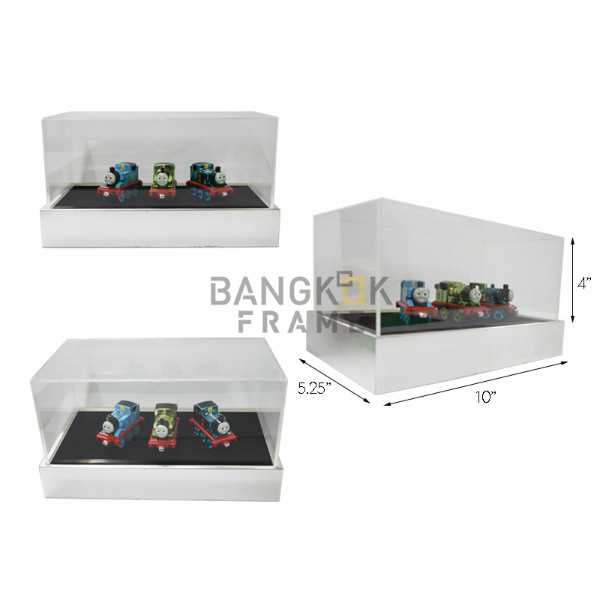 กรอบกล่องใสโชว์สินค้าฐานไม้